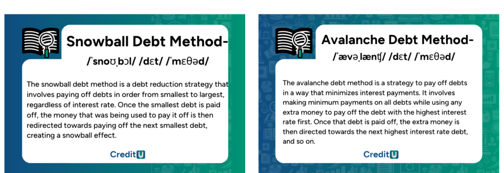 Debt snow ball method and Debt avalanche method