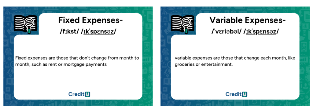 Variable and fixed expenses definition