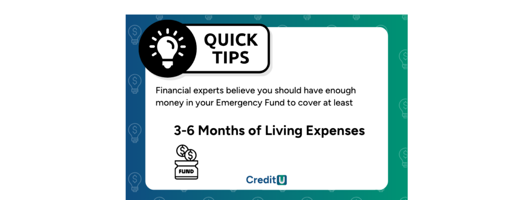 Quick tip on emergency funds - your fund must cover at least 3-6 months of living expenses